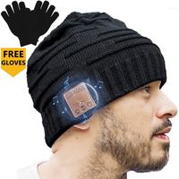 Upgraded Unisex Knit Bluetooth Beanie Winter Music Hat Headphones V4.2 W/built-in Stereo Speaker Unique Christmas Tech Gag Gifts for Boyfriend/Him/Men/Teen Boys/Stocking Stuffers Best Friend Birthday