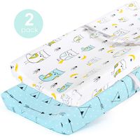 Stretchy-Changing-Pad-Covers-BROLEX Carddle Sheet Set for Baby Boys Girls,2 Pack Jersey Knit,Arrow & Owl