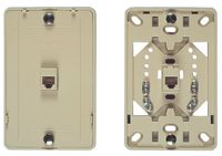 Allen Tel Products AT219-4 Plastic Single Gang, 1 Port, 6 Position, 4 Conductor Wall Telephone Outlet Jack, Ivory