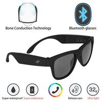 Veecome G1 Glasses Bone Conduction Headphone Ear Carer Touch Panel Filter UV Ray Sunglasses Bluetooth 4.0 Headset Black