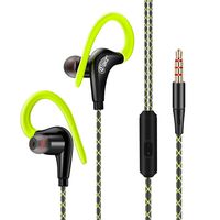 Sports Around The Ear Type Mobile Phone Music Headphones Waterproof Earphones Heavy Bass Headsets Running Earbuds with Microphone (Green)