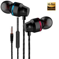 Earbuds Ear Buds in Ear Headphones Wired Earphones with Microphone Mic Stereo and Volume Control Waterproof Wired Earphone Compatible with Samsung Mp3 Players Tablet Laptop 3.5mm