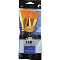 Plaid 50557E Taklon Flat Brush, Gold (2-Piece), 2/Pkg