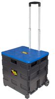 dbest products Quik Cart two Wheeled Collapsible Handcart with Blue Lid Rolling Utility with Seat Heavy Duty Lightweight