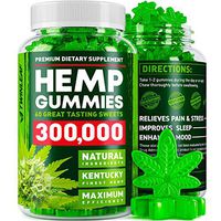 Hemp Gummies 300000 - Premium Stress & Anxiety Relief - Made in USA - 100% Natural & Safe Oil Gummies - Mood Enhancer & Immune Support - Rich in Vitamins B, E & Omega 3-6-9 - 60 PCS