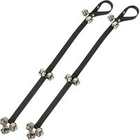 Apoi Pet Dog Bells for Potty Training [2 Pack] Dog Doorbells Adjustable Durable Nylon with Puppy Tinkle Bells 7 Large Loud Doorbells -Black