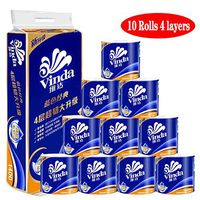 Toilet Paper 4-Ply Soft Smooth Strong Toilet Tissue for Daily Use, 140g per Roll, 10 Rolls