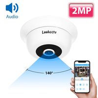 lookcctv Security POE Camera 1080P Audio Fisheye IP Camera H.265 CCTV Camera 1/2.7 Sensor Wide Angle Fisheye Lens IR Night Vision ONVIF P2P for Home Video Surveillance System