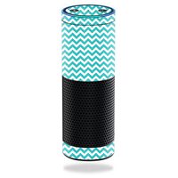 MightySkins Skin Compatible with Amazon Echo - Turquoise Chevron | Protective, Durable, and Unique Vinyl Decal wrap Cover | Easy to Apply, Remove, and Change Styles | Made in The USA