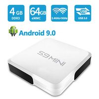 SUNNZO S9 Mini Android 9.0 OS TV Box Multimedia Streaming Player 4K TV Box with RK3318 Quad-Core Chipset, 64 Bit, WiFi Dual Band 2.4GHz + 5GHz, USB 3.0.4K HD, H.265 (4GB / 64GB)