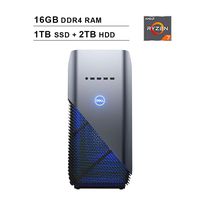 2019 Newest Dell Premium Inspiron Gaming Desktop (AMD 8-Core Ryzen 7 2700 up to 4.1GHz, 16GB DDR4 RAM, 1TB SSD (Boot) + 2TB HDD, AMD Radeon RX 580 4GB, WiFi, Bluetooth, HDMI, Windows 10, Blue)