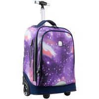 WEISHENGDA 18 inches Wheeled Rolling Backpack for Adults and School Students Laptop Books Travel Bag, Purple Sky