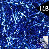Royal Blue Crinkle Cut Paper Shred Filler Gift Filler 1 LB for Gift Wrapping Basket Filling Shiny Dark Blue