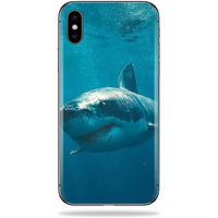 MightySkins Skin Compatible with Apple iPhone X - Shark | Protective, Durable, and Unique Vinyl Decal wrap Cover | Easy to Apply, Remove, and Change Styles | Made in The USA