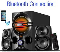 Boytone BT-324F, 2.1 Bluetooth Powerful Home Theater Speaker Systems, with FM Radio, SD USB Ports, Digital Play Back, 40 Watts, RGB Light, Full Function Remote Control, Smartphone, Tablet