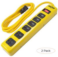 Yellow Jacket 5139N Metal Power Strip with 6 Outlets and 6 Foot Cord (Thrее Расk, Yellow)