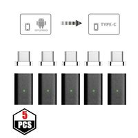 NetDot 5 Pack Gen5 Micro USB to Magnetic Type C Adapter Compatible with USB C Device (Type c Adapter/5 Pack Black)