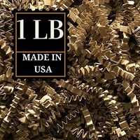 Crinkle Cut Paper Shred Filler for Packing and Filling Gift Baskets, Natural Craft Bedding in Brown Kraft Red Pink and White … (1 LB, Kraft)