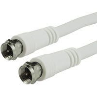 GE RG6 Coaxial Cable, 25 ft. F-Type Connectors, Double Shielded Coax, Input Output, Low Loss Coax, Ideal for TV Antenna, DVR, VCR, Satellite Receiver, Cable Box, Home Theater, White, 33604