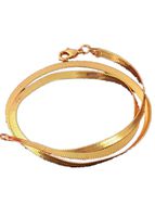 SPORTTIN Men Women Gold Chain Silver Chain Fashion Herringbone Cuban Link Necklace, 16"-24"(Gold,18")