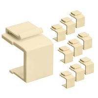 Cmple - Blank Keystone Jack Inserts for Keystone Wallplate, Blank Insert for Wall Plate - 10 Pack, Ivory
