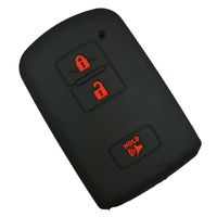 Coolbestda Rubber Smart 3buttons Key Fob Cover Remote Case Keyless Protector Jacket for 2016 2017 Toyota Tacoma Land Cruise Prius V RAV4 Black