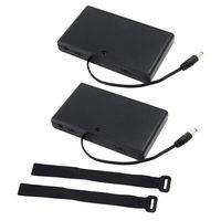 abcGoodefg 2 Pack 8 Solts 12V AA Battery Holder Case Plastic Battery Storage Box with DC Plug