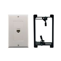 1Port Cat6 Wall Plate and Keystone,Yomyrayhu,RJ45 Jack Ethernet Connector,Single Gang Low Voltage Mounting Bracket Device,Female to Female,White