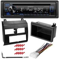 CACHÉ KIT3190 Bundle W/Car Stereo with Bluetooth for 1988 - 1994 Chevy Pickup CD/AM/FM Single Din Radio Receiver Dual Phone Connection, Front USB and AUX W/Dash Mounting Installation Kit