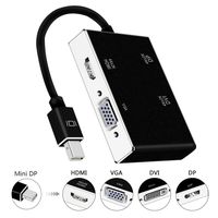 USB Type-C Hub to HDMI DVI VGA USB Adapter, 4K X 2K HDMI and DVI Converter Thunderbolt 4 in 1 Compatible MacBook Pro 2017 2016,Google Chromebook Pixel (Black)