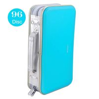 CD DVD Wallet, Wismart 96 Capacity Heavy Duty Sturdy DVD Storage Hard Shell CD Disk Holder DVD Case VCD Wallets Blu-ray Media Case Storage Holder Organizer Wallet,96 Capacity (SkyBlue)