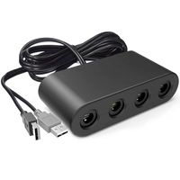 Gamecube Controller Adapter. Super Smash Bros Switch Gamecube Adapter for WII U, PC. Support Turbo and Vibration Features. No Driver and No Lag-Gamecube Adapter