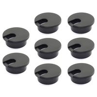 HJ Garden 8pcs 1-3/8 inch Desk Wire Cord Cable Grommets Hole Cover for Office PC Desk Cable Cord Organizer Plastic Cover Black