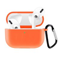 QIENGO Compatible for Airpods Pro Silicone Case Cover with Keychain, Scratchproof & Shockproof Protective Cover Compatible for Airpod Pro/Airpods 3, Front LED Visible