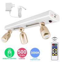 LUXSWAY LED Track Light Plug in Spotlight, Accent Light with Remote and 3 Adjustable Light Heads, Dimmable Under Cabinet Track Lighting for Lighting Indoor Artwork, Picture, Closet ,Cabinet