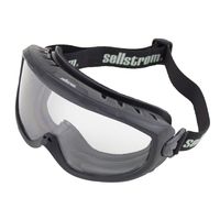 Sellstrom Comfortable, Non-Vented, Wildland Fire Goggle, Scratch-Resistant, Anti-Fog Coating, Clear Lens, Adjustable FR Strap, Black Frame, S80225, 6.5" x 2.5" Viewing Area