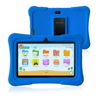 Pritom 7 inch Kids Tablet, Quad Core Android,1GB RAM+16GB ROM, WiFi,Bluetooth,Dual Camera, Educationl,Games,Parental Control,Kids Software Pre-Installed with Kids-Tablet Case (Dark Blue)