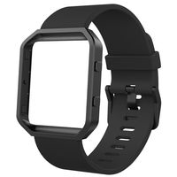 Anjoo Bands Compatible with Fit bit Blaze, Silicone Replacement Strap Wristband with Frame Case Replacement for Fit bit Blaze Smart Fitness Watch, Large/ Small