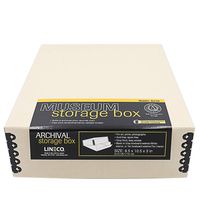 Lineco, 8x10 Tan Museum Archival Storage Box, Drop Front Design. Acid-Free with Metal Edge. Protects Pic Longevity, Organize Photos, Documents, Crafts, DIY.