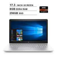 2019 HP Newest Pavilion 17 17.3 Inch FHD Laptop (Intel Quad-Core A10-9620P up to 3.4 GHz, 8GB RAM, 256GB SSD, AMD Radeon R5, WiFi, DVD, HDMI, Bluetooth, Windows 10) (Silver)