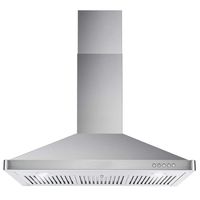 Cosmo 63190 36-in Wall-Mount Range Hood 760-CFM | Ducted / Ductless Convertible Duct , Kitchen Chimney-Style Over Stove Vent LED Light , 3 Speed Exhaust Fan , Permanent Filter ( Stainless Steel )