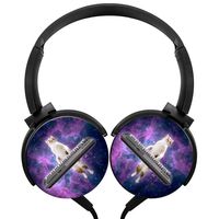 Wired Stereo Headphone Cat Playing Piano Noise Cancelling Over Ear Headphones with Microphone Portable Headset Earphone Earpiece