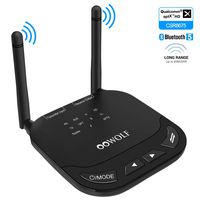 OOWOLF Bluetooth 5.0 Transmitter Receiver, 3-in-1 3.5mm Stereo Aux Adapter Low Latency with APTX HD APTX 2 Devices Simultaneously, for TV/Home Sound System, Pairs Two Headphones