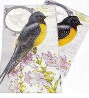 Party! 2-ply Guest Towels Buffet Hostess Paper Napkins, Chocolat Poulain Purple Bird, 16 ct