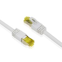 A ADWITS 24.6ft(7.5m) CAT 7 Shielded RJ45 S/FTP Ethernet Cable | Highest Speed 10 Gigabit 600Mhz | 10000 Mbit s | Router Modem Patch Panel Access Point Patch Fields - White