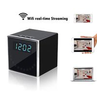 YYCAMUS Electronic Clock with Camera HD 1080P Mini Camera Motion Detection Alarm Wireless Security Nanny Cam 12 and24 Hour Desk Table Alarm Clock