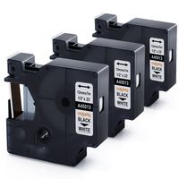 Colorty D1 45013 S0720530 3 Cartridge Compatible with DYMO 1/2''(12mm) x 23' Black on White Standard Label Tape Cassette, for LabelManager LM 160 210D 500TS 280 360D