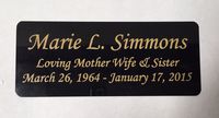 4" x 2" Engraved Plaque, Plate, Name Plate in brass Black and Gold