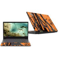MightySkins Skin Compatible With Lenovo Chromebook S330 (2018) - Orange Camo | Protective, Durable, and Unique Vinyl Decal wrap cover | Easy To Apply, Remove, and Change Styles | Made in the USA