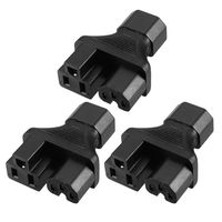 uxcell IEC320 C14 to Female C13 US NEMA 5-15R Socket AC Power Adapter Converter Black 3 Pcs